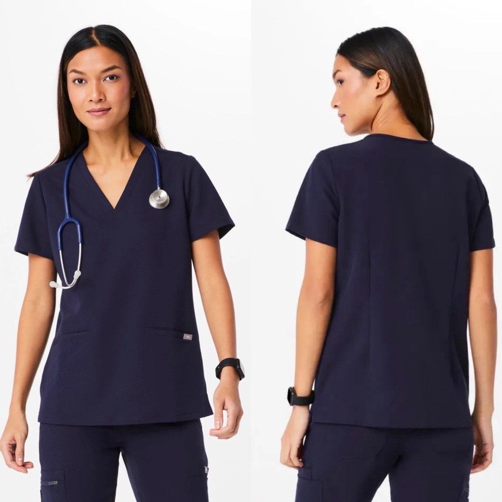 FIGS Casma Three-Pocket Scrub Top Navy Size XXL - Picture 1 of 9